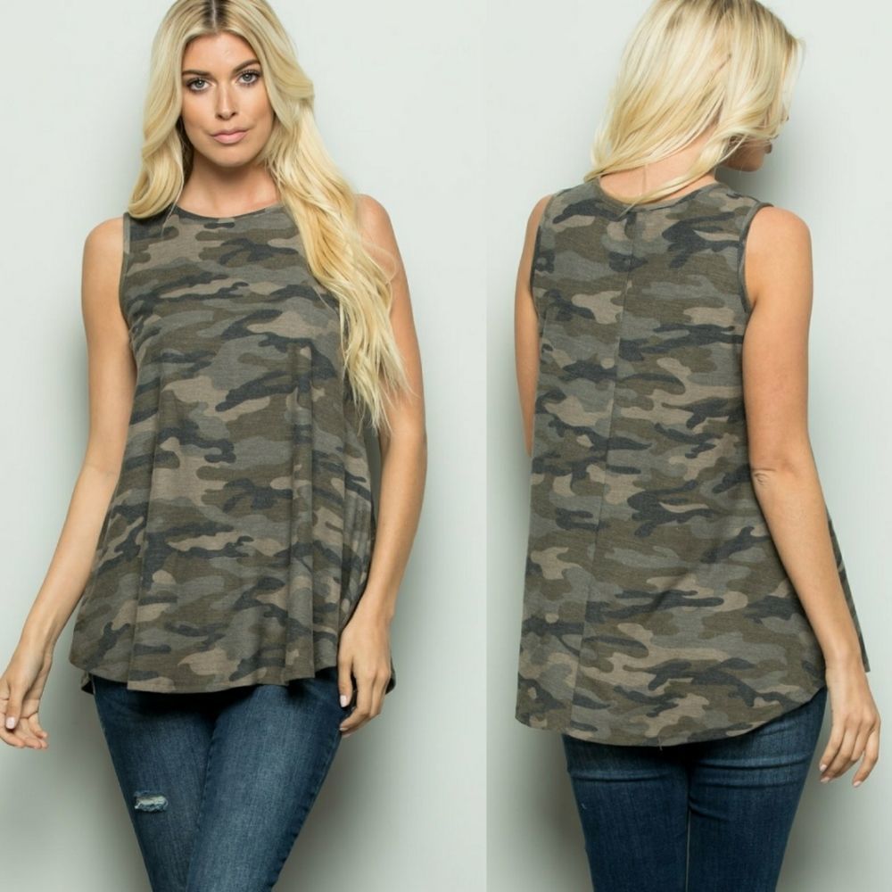 Sale Camo Sleeveless Tank Top S M